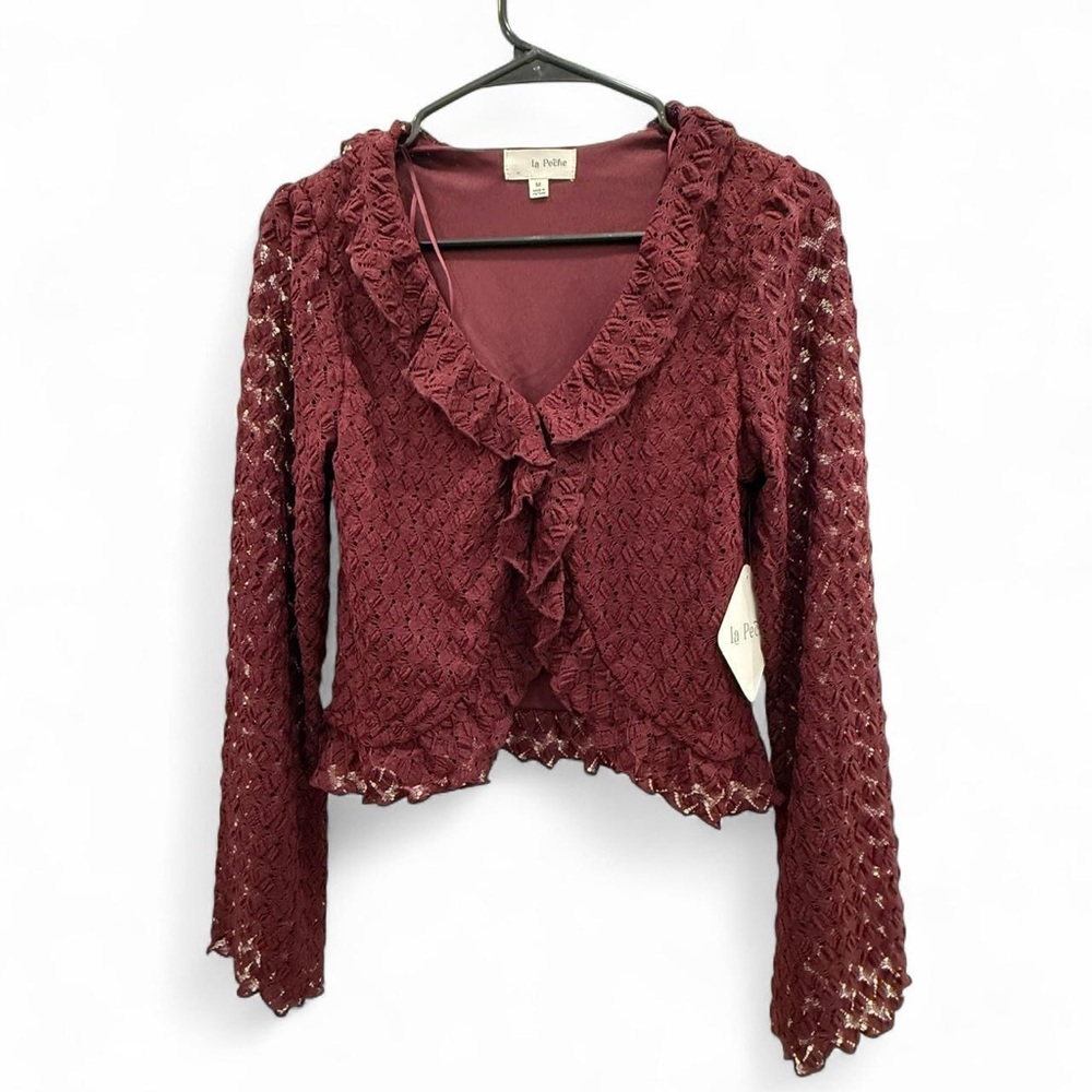 Burgundy Lace Ruffle top